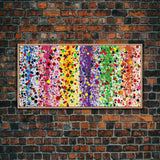 Rainbow Splatter Art, Framed Canvas Print, Graffiti / Splatter Painting, Colorful Decor, Ally Art, Polka Dot Wall Art