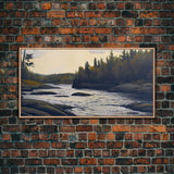 Landscape wall art, Vintage art, Antique landscape painting, Landscape print, Vintage Style Art, Panoramic art, Calm valley, Farm artwork