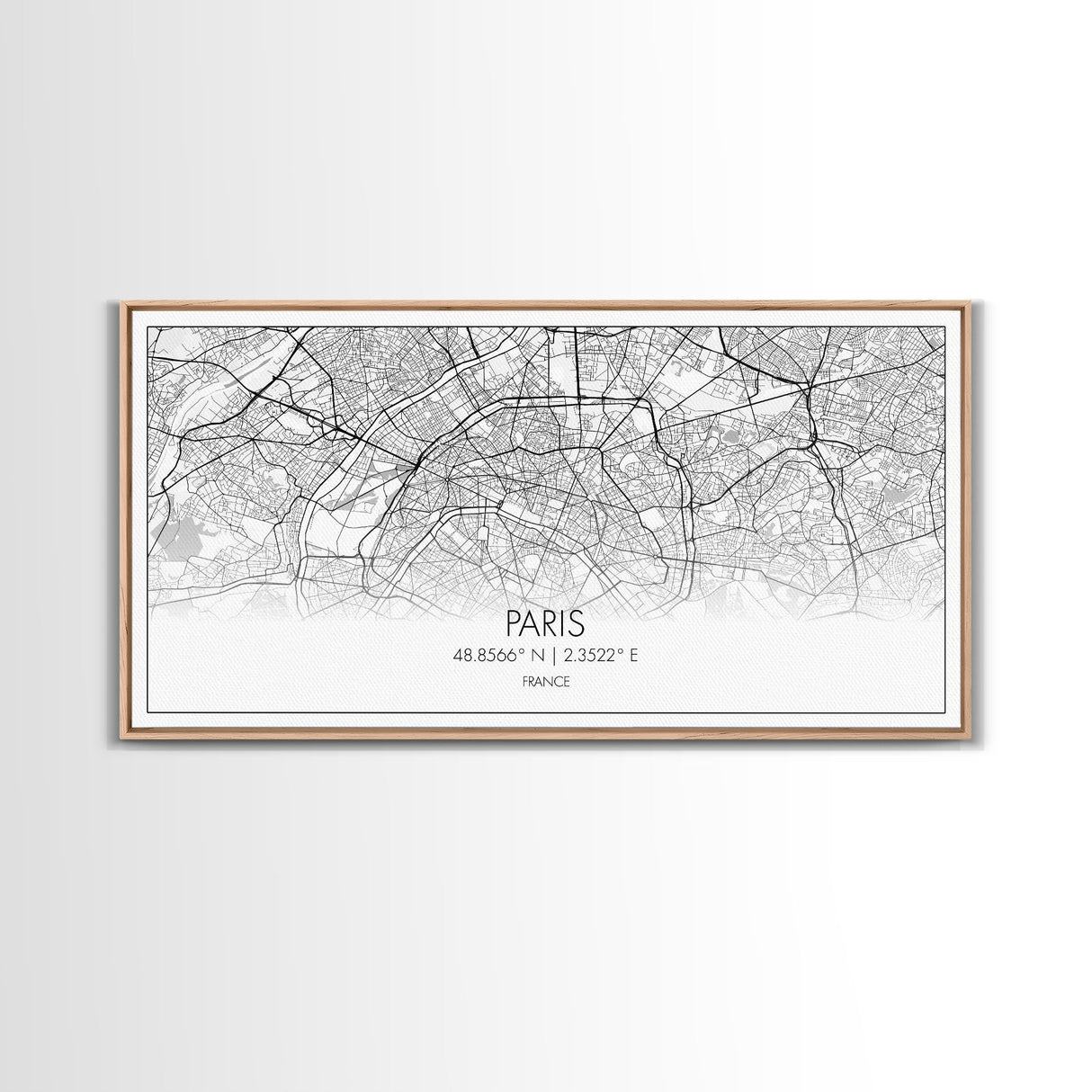 Paris City Map, France Art, Map Print, Minimalist Wall Art, Wall Art, Canvas Art, European Art, Dorm Room Wall Art, Gift For Traveler