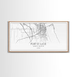 Port St Lucie City Map, Florida Art, Map Print, Minimalist Wall Art, Wall Art, Canvas Art, Rustic Wall Art, Birthday Gift, Dorm Room Décor