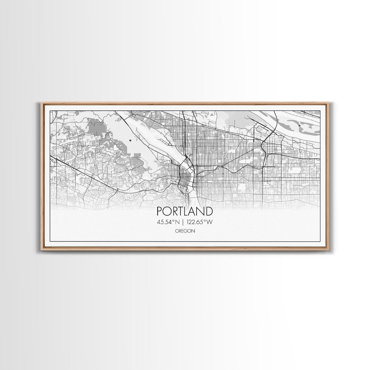 Portland City Map, Oregon Art, Map Print, Minimalist Wall Art, Wall Art, Canvas Art, New Home Gift, Gaming Wall Décor, Man Cave Art, Prints