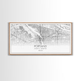 Portland City Map, Oregon Art, Map Print, Minimalist Wall Art, Wall Art, Canvas Art, New Home Gift, Gaming Wall Décor, Man Cave Art, Prints