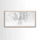 Salem City Map, Oregon Art, Map Print, Minimalist Wall Art, Wall Art, Canvas Art, Country Home Wall Art, Office Décor, First Home Gift