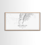 Salt Lake City Map, Utah Art, Map Print, Minimalist Wall Art, Wall Art, Canvas Art, Gift For Couples, Dorm Room Art, Rustic Wall Décor