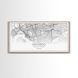San Diego City Map, California Art, Map Print, Modern Wall Art, Wall Art, Canvas Art, Home Décor Prints, Friendship Gift, Horizontal Art