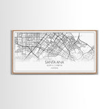 Santa Ana City Map, California Art, Map Print, Modern Wall Art, Wall Art, Canvas Art, House Wall Art, Over Bed Wall Décor, Gift For The Home
