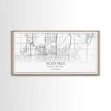 Sioux Falls City Map, South Dakota Art, Map Print, Modern Wall Art, Wall Art, Canvas Art, Large Wall Art, Unique Wall Décor, Office Prints