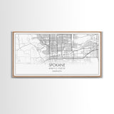 Spokane City Map, Washington Art, Map Print, Modern Wall Art, Wall Art, Canvas Art, Family Room Wall Art, Landscape Art Print, Military Gift