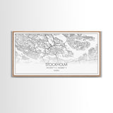 Stockholm City Map, Sweden Art, Map Print, Modern Wall Art, Wall Art, Canvas Art, Landscape Art Print, Gift For Family, Over Bed Wall Décor