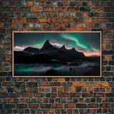 Northern Lights Fine Art Canvas Print, Aurora Wall Art , Landscape Print, Aurora Painting, Aurora Borealis Poster