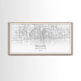 Wichita City Map, Kansas Art, Map Print, Modern Wall Art, Wall Art, Canvas Art, Best Friend Gifts, College Dorm Décor, Modern House Art