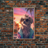 Shih Tzu In Sunglasses Blue Tracksuit Wall Print, Dog Portrait, Dog Art Print, Framed Wall Art, Framed Canvas, Wall Print, Wall Canvas