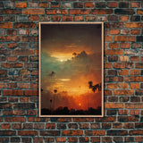 Los Angeles, California at sunset, canvas print, ready to hang wall art