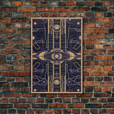 Midcentury Modern Wall art, Framed Canvas Print, Art Deco, Pattern art, Gold & purple art, Ornament art, Canvas wall art, Geometric art