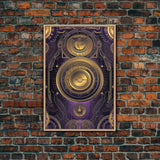 Midcentury Modern Wall art, Framed Canvas Print, Art Deco, Patterns art, Ornament art, Purple & gold art, Original painting, Bright colors