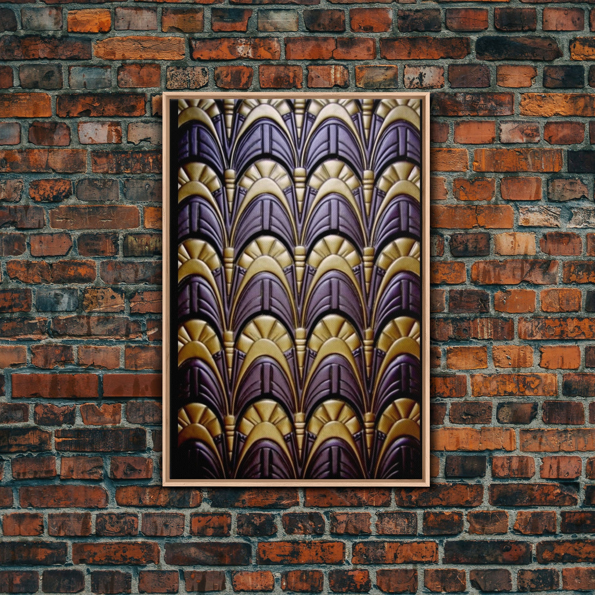 Midcentury Modern Wall art, Framed Canvas Print, Art Deco, Canvas Wall art, Purple colors art, 1930s Style Art, guest room decor, Wall art