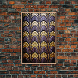 Midcentury Modern Wall art, Framed Canvas Print, Art Deco, Canvas Wall art, Purple colors art, 1930s Style Art, guest room decor, Wall art