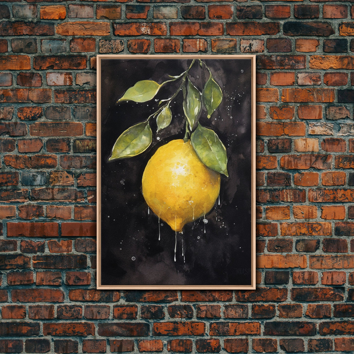 Food Art, Lemon Wall Decor, Fruit Wall Art, Kitchen Wall Art, Minimalist Wall Art, Wall Decor, Canvas Print, Wall Art, Framed Canvas Art