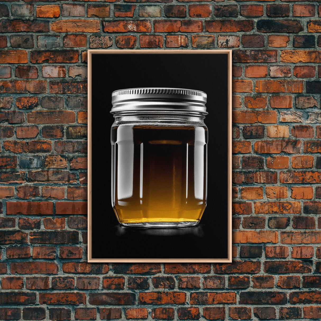 Mason Jar Wall Art, Kitchen Wall Decor, Jar Art, Minimalist Art, Wall Decor, Canvas Art, Wall Art, Framed Canvas Wall Decor