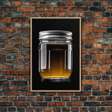 Mason Jar Wall Art, Kitchen Wall Decor, Jar Art, Minimalist Art, Wall Decor, Canvas Art, Wall Art, Framed Canvas Wall Decor
