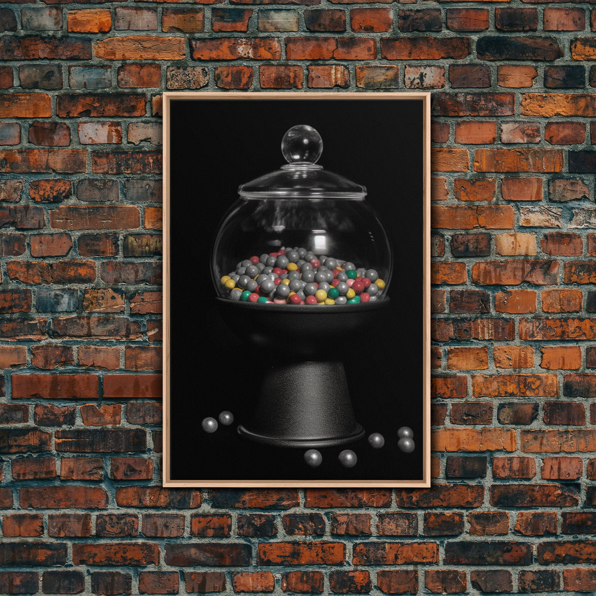 Gumball Machine Wall Art, Candy Dispenser Wall Decor, Kitchen Art, Minimalist Print, Wall Decor, Canvas Print, Wall Art, Framed Canvas