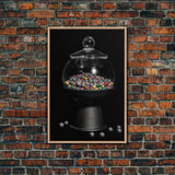 Gumball Machine Wall Art, Candy Dispenser Wall Decor, Kitchen Art, Minimalist Print, Wall Decor, Canvas Print, Wall Art, Framed Canvas