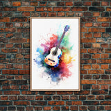 Cosmic Acoustic Guitar Wall Art Framed Canvas Print, Guitar Art, Guitar Wall Art, Music Art, Guitar Poster, Guitar Player Gift, Guitar Gifts