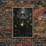 The Witch And The Well Of Souls, Haunted Halloween Art, Halloween Canvas, Framed Canvas Print, Witch Wall Decor, Witchcraft Wall Art