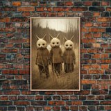Horror Home Decor, Creepy Wall Decor, Dark Art Print, Black And White, Canvas Print, Wall Art, Vertical Print, Home Decor, Wall Decor