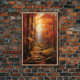 Fall Wall Art, Trees Wall Decor, Forest Wall Art, Canvas Print, Wall Art, Vertical Art, Housewarming Gift, Rustic Wall Art, Bedroom Prints