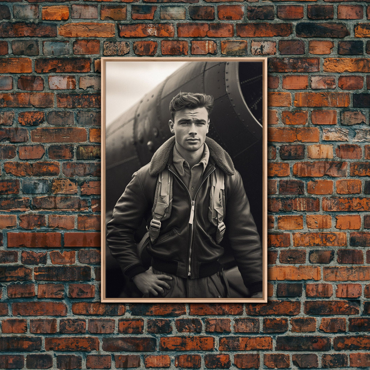 World War 2, Vintage Photo, Aviation Wall Art, Pilot Wall Art, Canvas Print, Wall Art, Vertical Print, Gift For Him, Office Wall Art