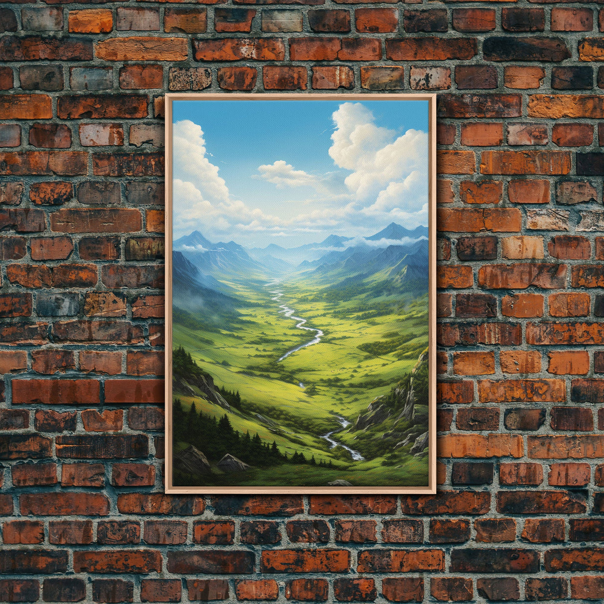 Mountains Wall Art, Valley Art, River Wall Print, Canvas Print, Wall Art, Vertical Art, Realtor Thank You, Home Wall Decor, Dorm Room Art