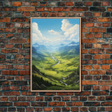 Mountains Wall Art, Valley Art, River Wall Print, Canvas Print, Wall Art, Vertical Art, Realtor Thank You, Home Wall Decor, Dorm Room Art