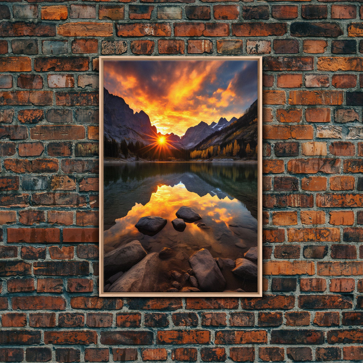 Lake Wall Art, Landscape Print, Nature Wall Art, Trees Wall Art, Canvas Print, Wall Art, Vertical Art, Congratulations Gift, Above Bed Art