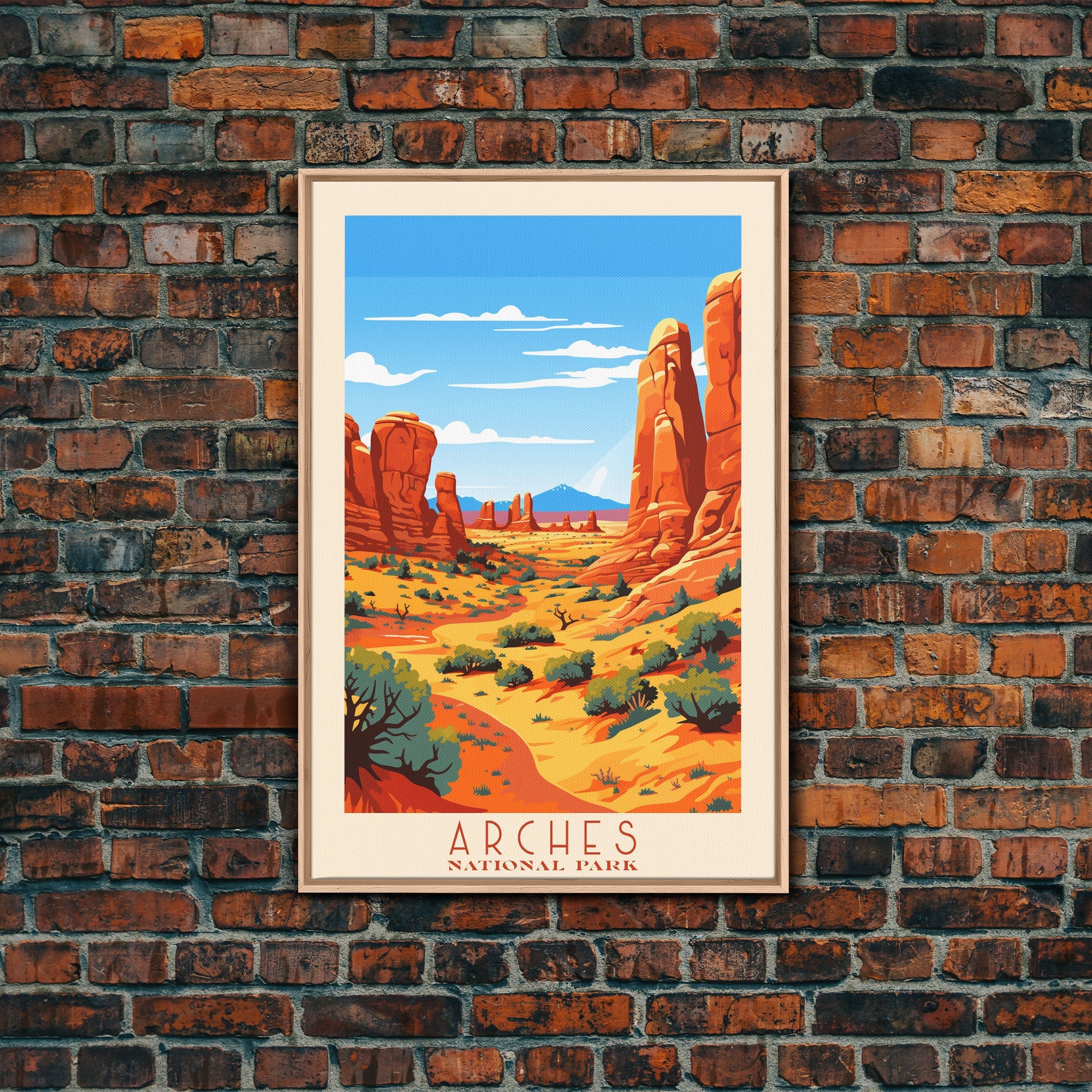 アート・デザイン・音楽 camdeleon Exterior.01 Custom Print Arches National Park, Framed Wall Art Canvas Print, Travel Poster