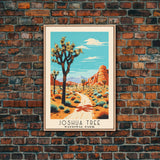 Joshua Tree National Park California Travel Art, National Park Print, Minimalist Travel Art, Midcentury Modern Style Landscape Painting