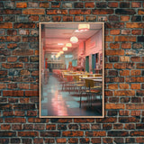 Diner, Coffee Shop Wall Art, Retro Wall Art, Canvas Print, Wall Hanging, Portrait Art, Kitchen Wall Decor, Kitchen Art, Moving Gift