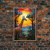 Giraffe Decor, Nursery Wall Decor, Canvas Print, Wall Hanging, Portrait Art, Giraffe Gift, Playroom Art, Safari Art, Entryway Prints