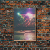 Palm Tree Wall Art, Lofi Wall Art, Modern Home Decor, Canvas Print, Wall Hanging, Portrait Art, Gift For Friend, Moody Wall Art, Room Decor