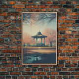 The Gazebo, Framed Canvas Print, Liminal Spaces Photography Print, Unique Wall Art, Gift For Art Lover