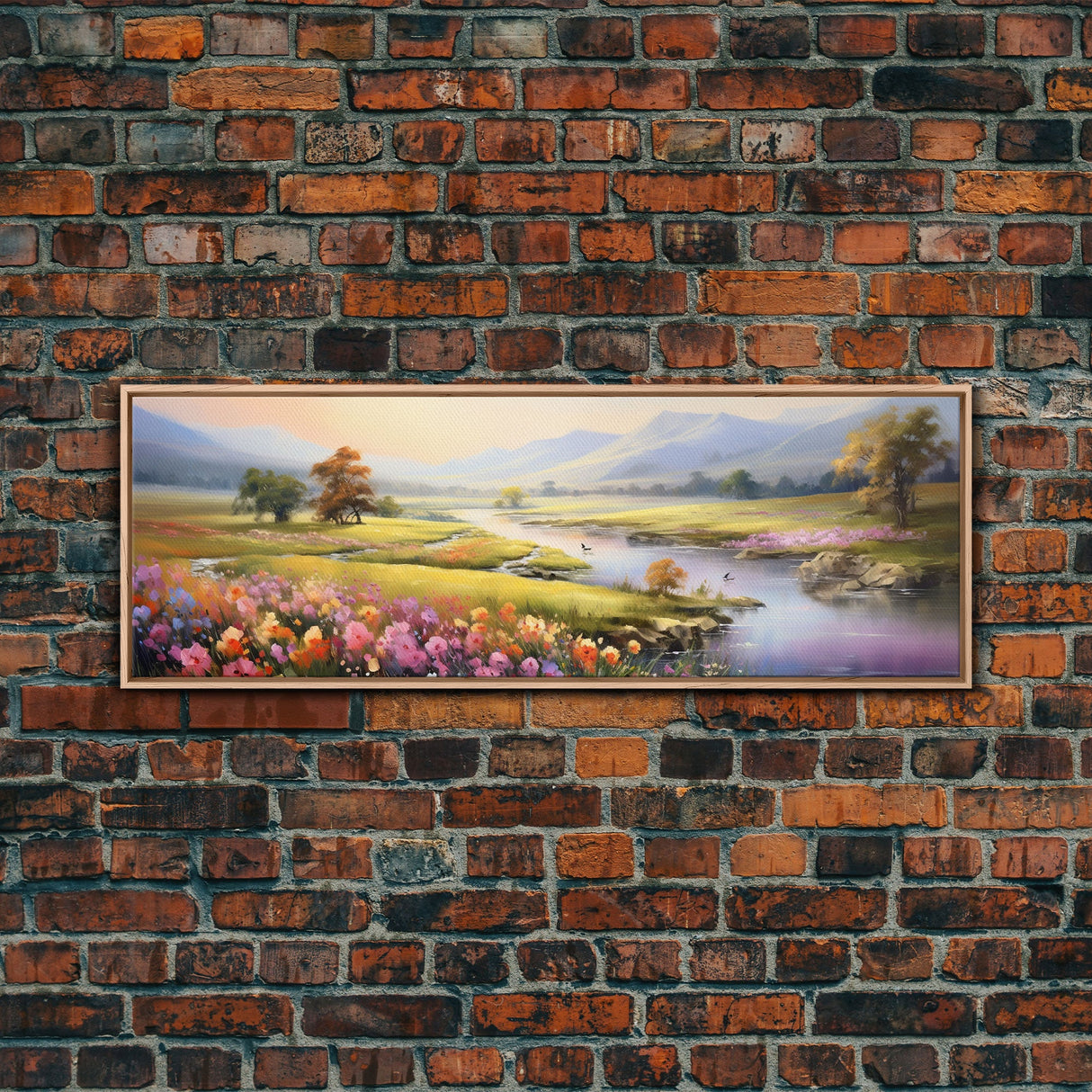 Panoramic Mountain and Forest Canvas Wall Art, Hill and Trees Canvas Wall Decor, Nature and Forest Decoration, Canvas Print Home Decor