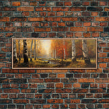The Birch Trees, Autumn Forest, Autumn Centerpiece, Fall Decor, Fall Centerpiece Wall Art, Center Piece Art, Panoramic Wall Art