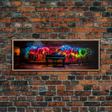 Limited Edition Graffiti Covered Piano Street Art Framed Canvas Print, Premium Graffiti Street Art Wall Decor, Extra Large Wall Art