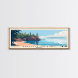 Apostle Islands, Wisconsin Panoramic Beach Print, Vacation Gift, Wisconsin Wall Art, Beach Painting, Beach Decor, Beach Painting