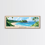 Bom Bom Island, São Tomé and Príncipe Panoramic Print, Vacation Gift, São Tomé and Príncipe Wall Art, Beach Painting, Beach Decor, Large Wall Art, Wood Frame Art