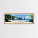 Bwanna Beach, Indonesia Panoramic Beach Print, Vacation Gift, Indonesia Wall Art, Framed Canvas Print, Framed Beach Painting