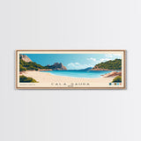 Cala Saura, Spain Panoramic Print, Vacation Gift, Spain Wall Art, Beach Painting, Beach Decor, Large Wall Art, Wood Frame Art