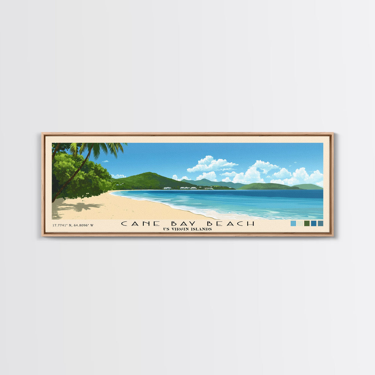 Cane Bay Beach, US Virgin islands Panoramic Print, Vacation Gift, US Virgin islands Wall Art, Vacation Wall Art, Vacatation Memories, Beach Decor, Beach Or Lakehouse Art