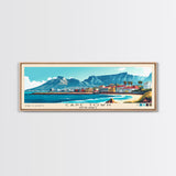 Cape Town, South Africa Panoramic Print, Vacation Gift, South Africa Wall Art, Beach Painting, Beach Decor, Large Wall Art, Wood Frame Art