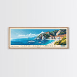Capo Sant’Andrea, Italy Panoramic Beach Print, Vacation Gift, Italy Wall Art, Framed Canvas Print, Framed Beach Painting